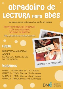 Cartel Obradoiro de lectura para Bebés